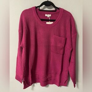 NWT Miracle Cotton Crewneck Sweater - Rich Magenta. Size M/L